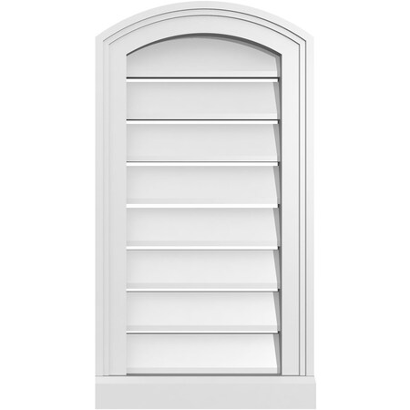 Ekena Millwork Arch Top Surface Mount PVC Gable Vent w/ 2"W x 2"P Brickmould Sill Frame, 14"W x 24"H GVPAR14X2403SN